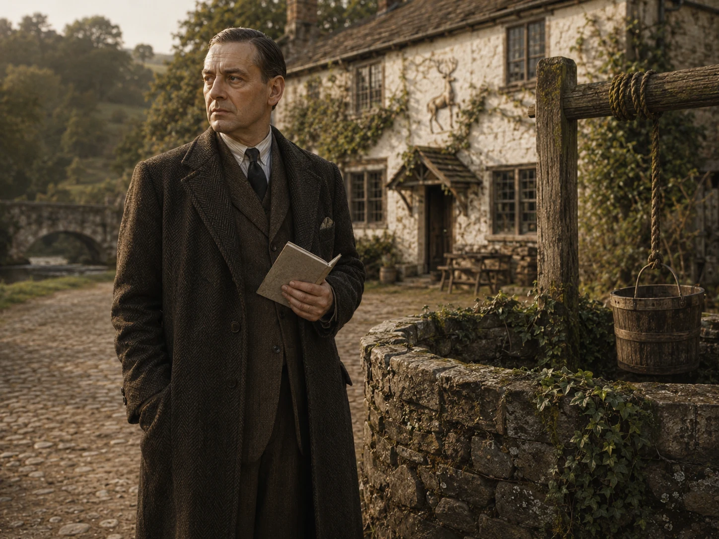 Historical illustration evoking T. S. Eliot and the white well